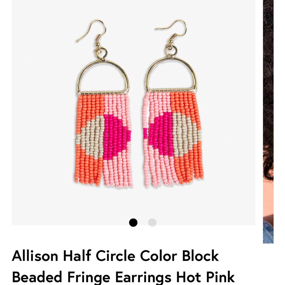 Ink & Alloy pink and orange beaded earrings. Only worn once .